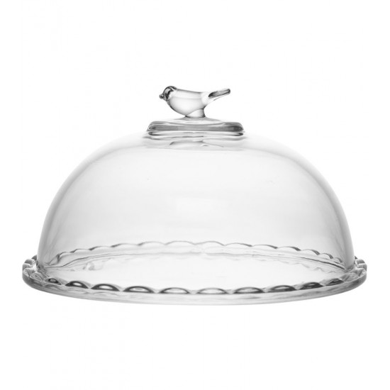 Queijeira Bird 19cm Com Tampa Cristal Ecológico   